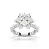 4.61 CT Round Cut Flower Halo Lab Diamond Ring